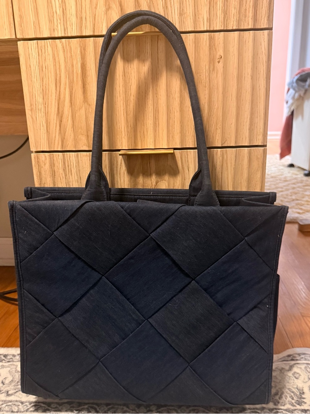 Target Dark Blue Woven Tote Bag